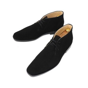 23.5cm men's hand made original leather suede chukka boots desert boots business shoes casual ma Kei made law black black S302