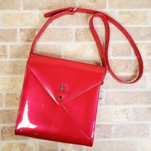  translation have unused Courreges courreges enamel leather shoulder bag pink square design 