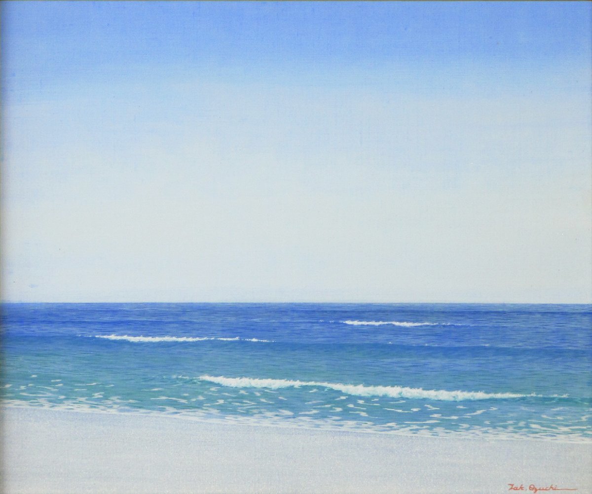 J'ai continué à peindre des tableaux de la mer à Sotobo. Takashi Otsuchi Peinture à l'huile n° 8 Scène de bord de mer Vous pouvez entendre le doux bruit des vagues [Galerie Masamitsu], peinture, peinture à l'huile, Nature, Peinture de paysage