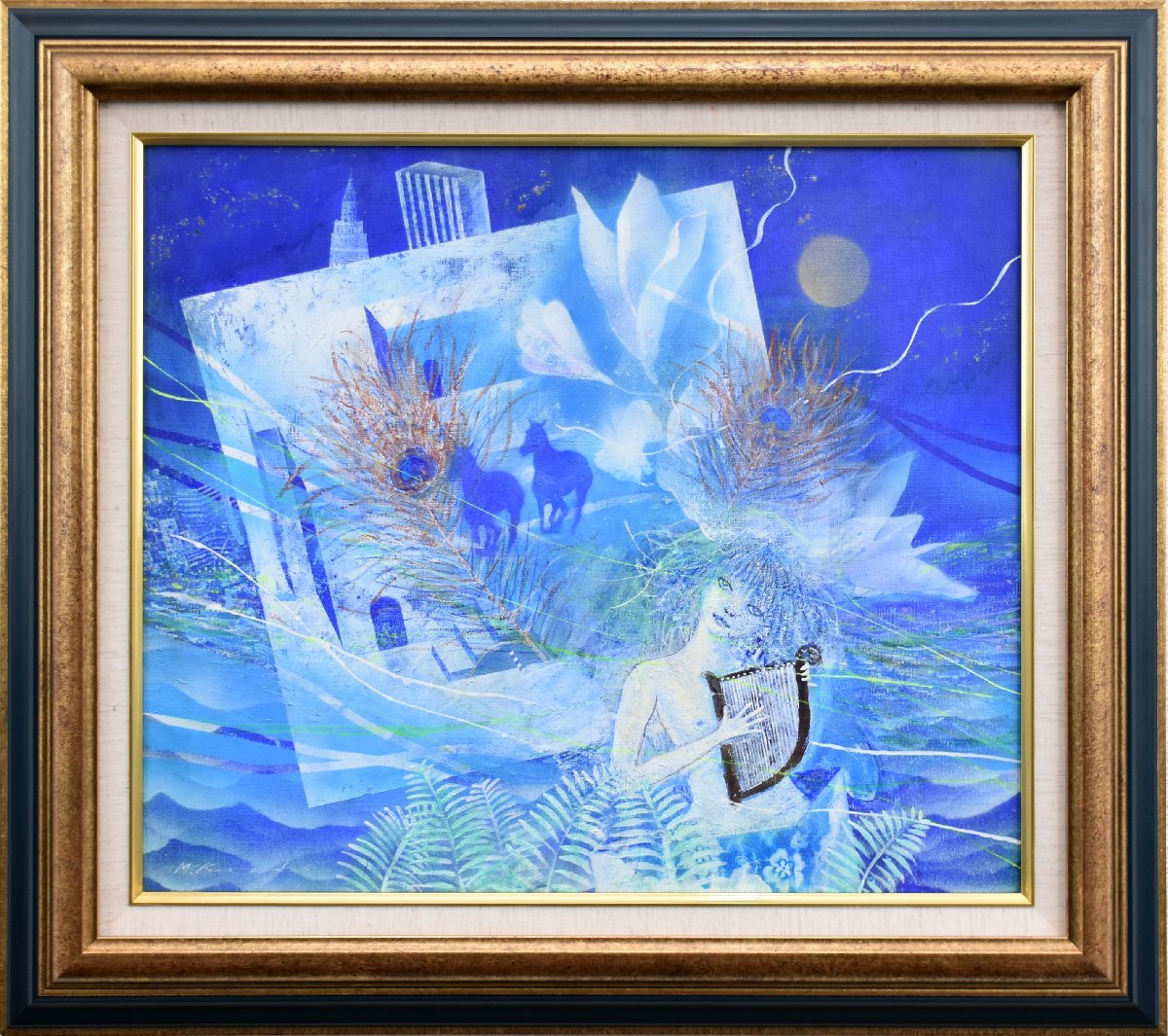 Véritable œuvre du peintre occidental populaire Masanobu Kondo No. 10 Blue Mirage [Galerie Seiko] Fondée il y a 53 ans, L'une des plus grandes galeries d'art de Tokyo*, peinture, peinture à l'huile, peinture abstraite