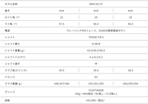 メーカー公式スペック表