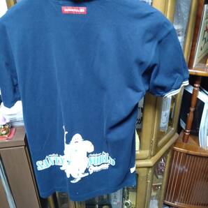 HPS２９半袖ポロシャツ襟首ジッパー刺繍入り SANTA WORLD XL 紺色系  綿 中国製 中古良品１枚の画像7