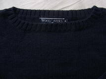 WOOL OVERS 　ウールオーバーズ　ガンジーセーター　サイズ M ダークネイビー_画像6