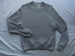 Jackman Jack man meat thickness waffle mok neck cut and sewn size XS. gray MADE IN JAPAN