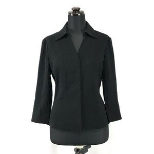 日本製★ナチュラルビューティーベーシック★トリアセテートジャケット【women’s size -S/黒/BLACK】比翼仕立て/Jackets/Jumpers◆BH270