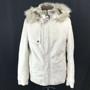 ルシャート/ROUSHATTE★ジップアップムートン風コート/ブルゾン【メンズM/白/white】着脱フード/Coats/Jackets/Jumpers◆pBH306