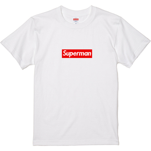 Superman box logo Tee スーパーマン ボックスロゴ Tシャツ WHITE XLサイズ