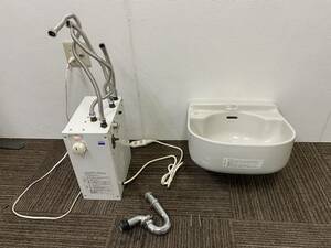 【中古】 TOTO 洗面器 電気温水器 SK500 ♯NG2(ホワイトグレー）貯藏湯沸器「REW06A1E1(N)」陶器 壁掛手洗器 洗面ボウル