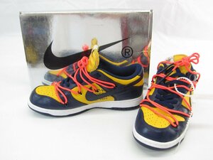 NIKE × OFF-WHITE DUNK LOW ナイキ ダンクロウ UNIVERSITY GOLD MIDNIGHT NAVY WHITE 26.5cm スニーカー 靴 ◎UT10410