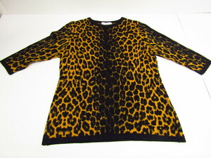 YVES SAINT LAURENT イヴサンローラン 総柄ニット セーター 福助 7分袖 SIZE:M ⊥FL868