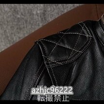 【高品質】メンズ 革ジャン 牛革 ライダース ハーレー バイクウエア レザージャケット ブルゾン オートバイ 本革 M~5XL_画像10