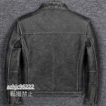 【高品質】 ヴィンテージ レザージャケット 牛革 ライダースジャケット Ｍ～4XL サイズ選択可 ブラウン バイクジャケット本革_画像2