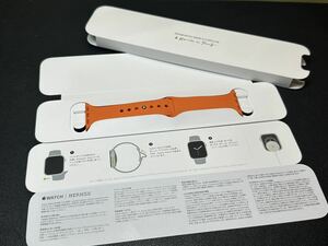 ☆即決 美品 Apple Watch HERMES オレンジ スポーツバンド 41mm 40mm 38mm エルメス 純正 アップルウォッチ ラバーバンド S/M 053