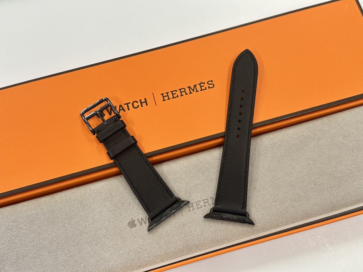 即決 美品 Apple Watch Hermes 45mm 44mm 42mm ネイビー シンプル