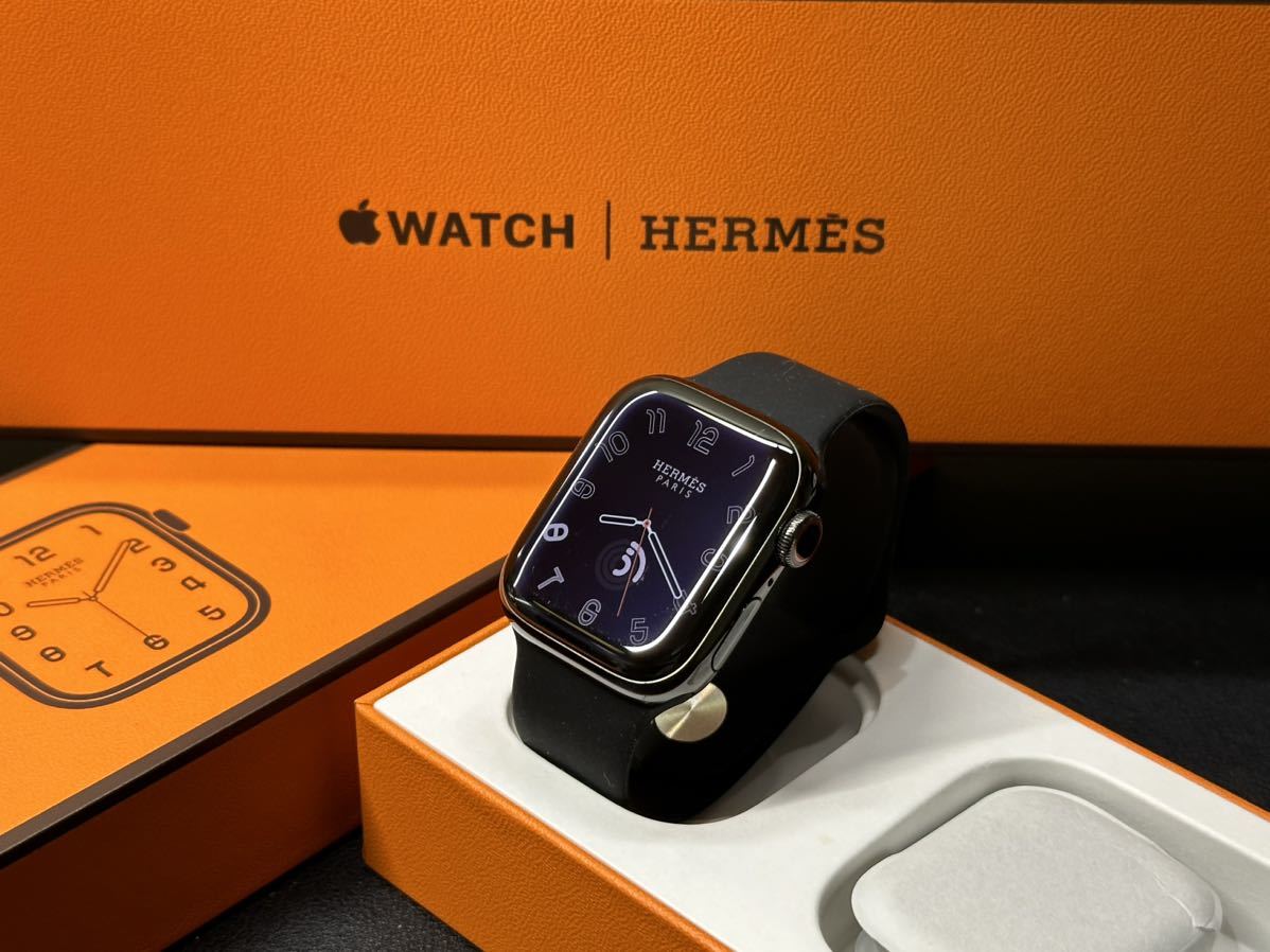 1264 Apple Watch エルメス ブラック ステンレス HERMES-