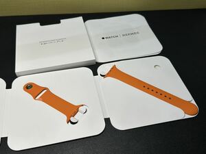 ☆即決未使用 Apple Watch HERMES 限定 オレンジ スポーツバンド 45mm 44mm 純正 アップルウォッチ エルメス ラバーバンド 998