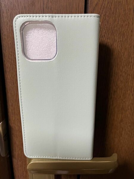 iPhone13 pro Max ケース 手帳型 ベルト無し　カラーパステルグリーン 