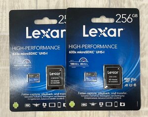 新品　2枚セット　Lexar SDカード 256GB 633x SDXC UHS-I カード micro SDカード　transfer 100mb/s write 45mb/s 送料無料