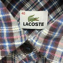 LACOSTE / ラコステ レディース チェック 長袖ボタンシャツ 紫系チェック柄 40サイズ Sサイズ相当 日本製 O-1881_画像3