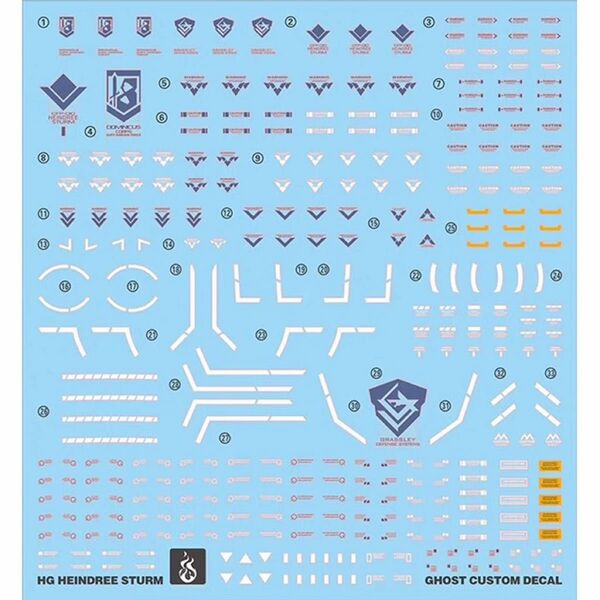 HG 1/144 ハインドリーシュトルム用水転写式デカール
