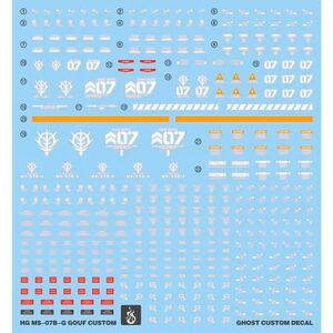 HG 1/144グフカスタム用水転写式デカール