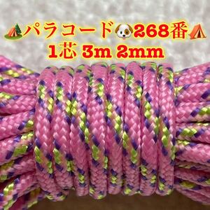 ☆★パラコード★☆１芯 ３m ２mm☆★２６８番★手芸とアウトドアなど用