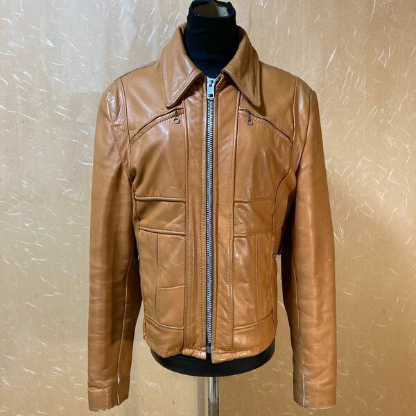 70s USA製 LESCO LEATHERS レザージャケット キャメル 38