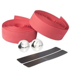  bicycle bar tape [ red ] end tape & cap attaching * slip prevention .! cushion material steering wheel tape bike cycling [ red ]