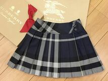 バーバリーチルドレン 　BURBERRY プリーツスカート　フォーマル　発表会　卒業式　入学式　8Y 128㎝　120㎝ 130㎝ 三陽商会　紺色　_画像1