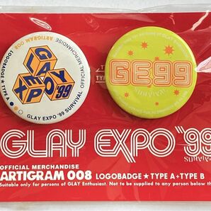 GLAY EXPO '99 SURVIVAL ロゴ缶バッジ　おまけ付
