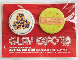 GLAY EXPO '99 SURVIVAL ロゴ缶バッジ　おまけ付
