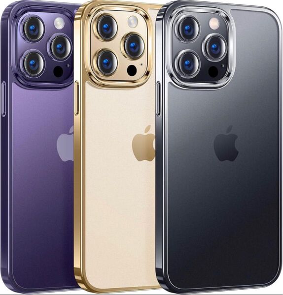 iPhone14ProMax ケース 保護フィルム ブラック クリアカバー 画面フィルム