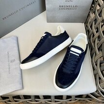 Brunello Cucinelli　ブルネロクチネリ 2023ss スニーカー　メンズ　シューズ　靴 カジュアル　サイズ選択可能 黒×紺_画像3