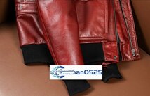 メンズ 革ジャン 最上級 牛革 本革 フライトジャケット レザージャケット バイクウエア ライダース ブルゾン オイルレザー S~5XL_画像8
