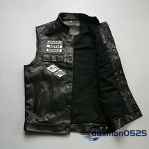 メンズレザー　上品　ジャーキン ベスト 本革牛革　刺繍　バイクジャケット XS～6XL ライダース_画像4