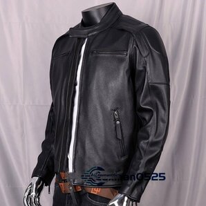 ライダース 牛革 レザージャケット どくろ図案 本革 メンズ 革ジャン バイクウエア ブルゾン オートバイ ハーレー M~5XLの画像4