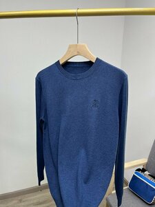 Brunello Cucinelli メンズ　ニット　セーター　刺繍ロゴ　シンプル　M-2XL　サイズ選択可能　2302-L