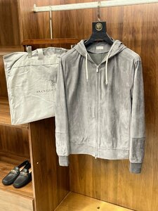 Brunello Cucinelli　ブルネロクチネリ　メンズ　革製　パーカ　羊革　フード付き　カジュアル　S-XXL　サイズ選択可能 新品　1965