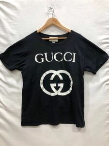 [GUCCI] 半袖Tシャツ サイズS コットン BLK インターロッキング ts202310