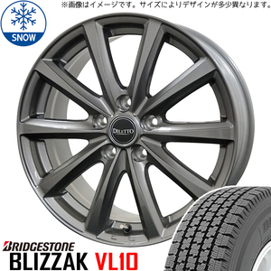 新品 ハイゼットピクシス 145R12 6PR BS BLIZZAK VL10 ディレット M10 12インチ 4.0J +42 4/100 スタッドレス タイヤ ホイール セット 4本