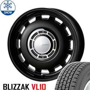 新品 サクシード 155/80R14 14インチ 6PR BS BLIZZAK VL1(VL10) クロスブラッド ディーゼル スタッドレス タイヤ ホイール セット 4本