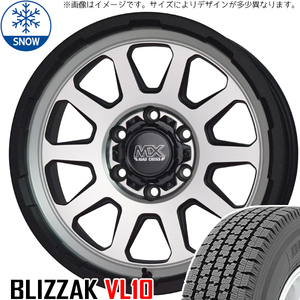 新品 ハイゼットピクシス 145R12 12インチ 6PR BS BLIZZAK VL1(VL10) MADCROSS RANGER スタッドレス タイヤ ホイール セット 4本