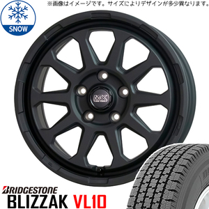 新品 ハイゼットピクシス 145/80R12 12インチ BS BLIZZAK VL1(VL10) MADCROSS RANGER スタッドレス タイヤ ホイール セット 4本