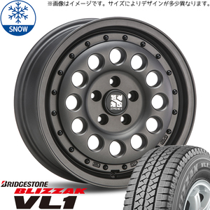 新品 NV200 デリカD3 165/80R14 97/95N 14インチ BS BLIZZAK VL1(VL10) MLJ XTREME-J RUGGED スタッドレス タイヤ ホイール セット 4本