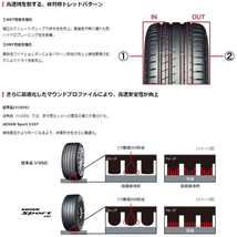 新品 カムリ ステージア 225/35R20 Y/H ADVANスポーツ V107 クレンツェ 225EVO 20インチ 8.5J +42 5/114.3 サマータイヤ ホイール 4本SET_画像5