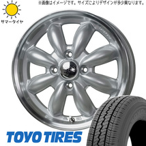 新品 ハイゼットピクシス 145R12 6PR TOYO V02E ララパーム カップ2 12インチ 4.0J +42 4/100 サマータイヤ ホイール 4本SET_画像1