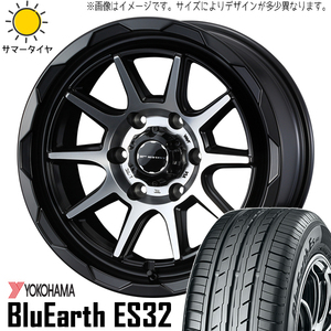 新品 ハイエース 215/65R16 16インチ ヨコハマ ブルーアース ES32 マッドヴァンス 06 6.5J +38 6/139.7 サマータイヤ ホイール 4本SET