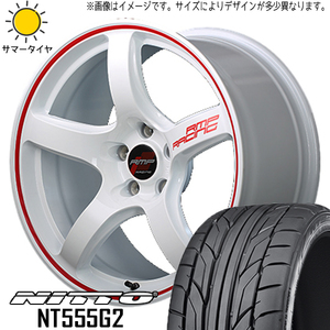 新品 リーフ 215/40R18 ニットー NT555G2 RMP RACING R50 18インチ 8.5J +45 5/114.3 サマータイヤ ホイール 4本SET