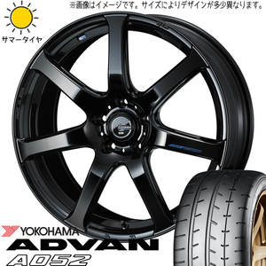 新品 ステップワゴン 215/45R17 ヨコハマ アドバン A052 レオニス ナヴィア07 17インチ 6.5J +53 5/114.3 サマータイヤ ホイール 4本SET