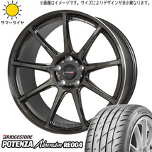 新品 スカイライン アテンザ 225/55R17 BS ポテンザ RE004 クロススピード RS9 17インチ 7.0J +48 5/114.3 サマータイヤ ホイール 4本SET_画像1